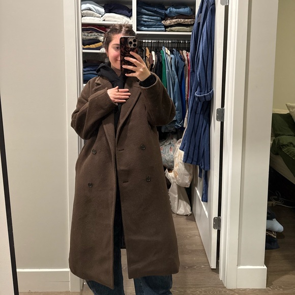 Aritiza Babaton Chocolate Brown Slouch Coat - Picture 2 of 3